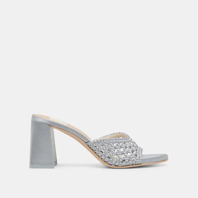 Margoe Heels Light Blue Woven Satin 1