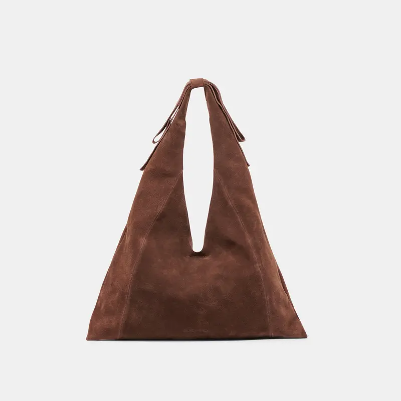Marie Tote Chocolate Suede 1