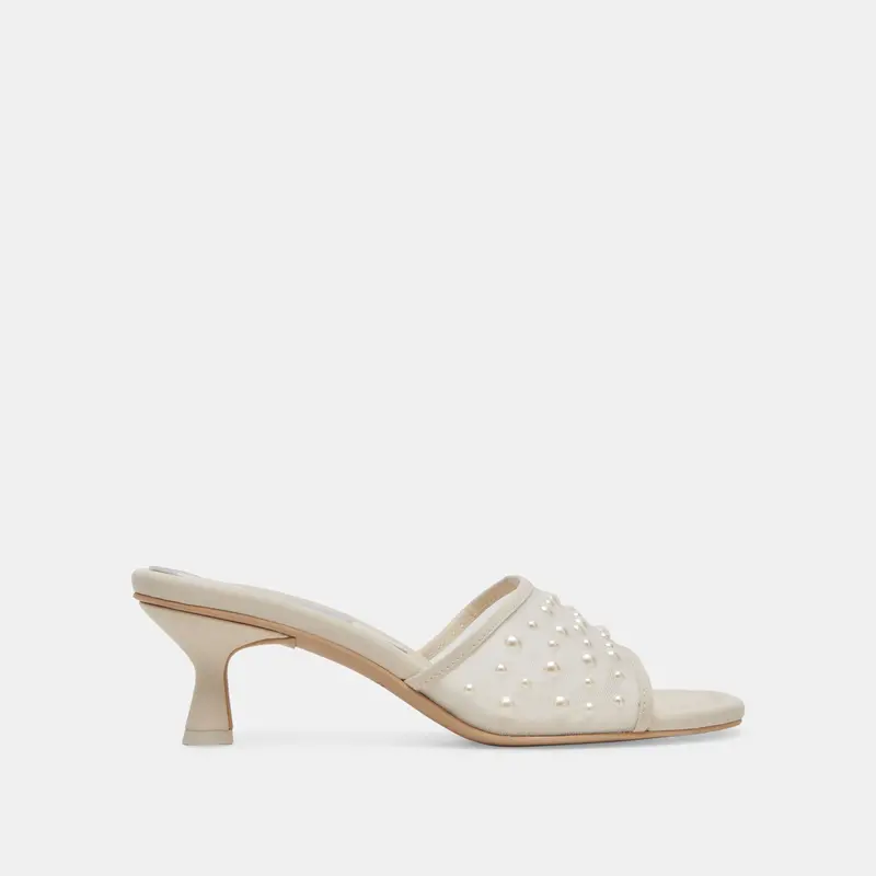 Meeza Pearl Heels Ivory Mesh - Re:Vita 1