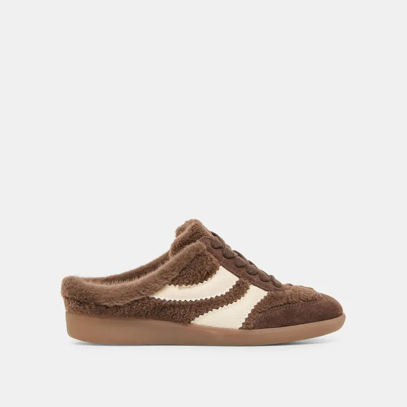 Merit Slide Plush Sneakers Dk Brown Plush 1