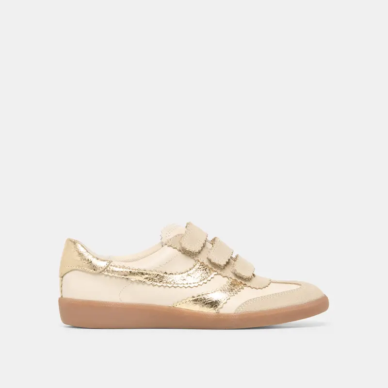 Merit Velcro Sneakers White Gold Leather 1
