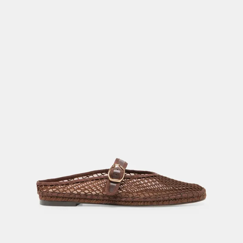 Milie Flats Chocolate Woven Mesh 1