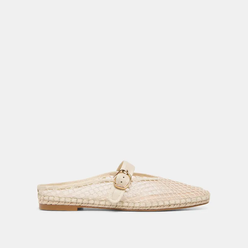 Milie Flats Ecru Woven Mesh 1