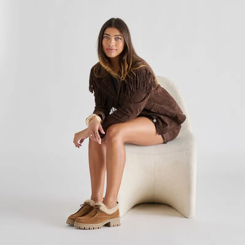 Milza Plush Loafers Lt Brown Suede 2