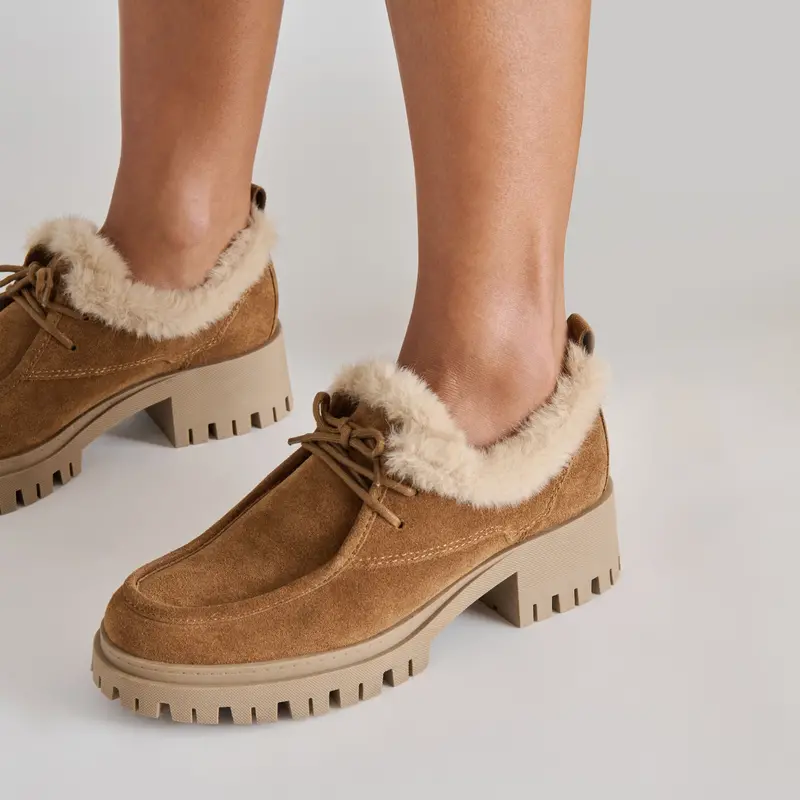 Milza Plush Loafers Lt Brown Suede 4