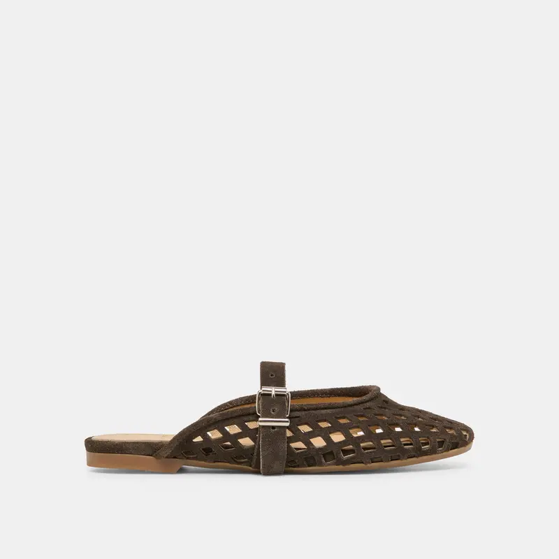 Mirian Flats Dk Brown Suede 1