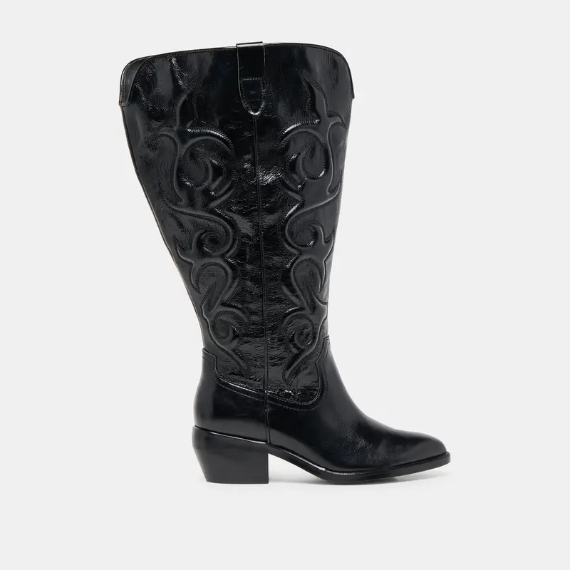 Mirla Extra Wide Calf Boots Black Leather 1