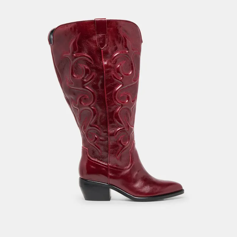 Mirla Extra Wide Calf Boots Oxblood Leather 1