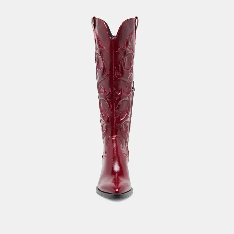 Mirla Extra Wide Calf Boots Oxblood Leather 11