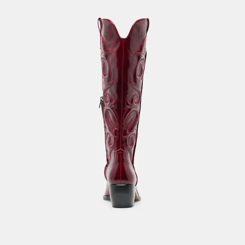 Mirla Extra Wide Calf Boots Oxblood Leather 13