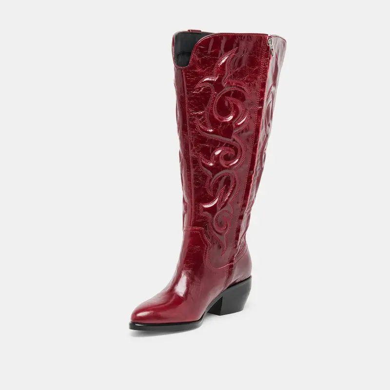 Mirla Extra Wide Calf Boots Oxblood Leather 6