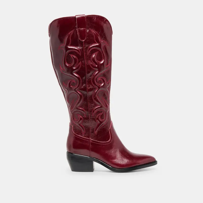 Mirla Wide Calf Boots Oxblood Leather 1