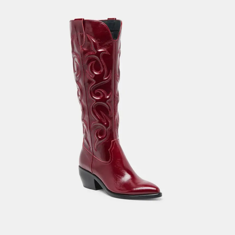 Mirla Wide Calf Boots Oxblood Leather 3