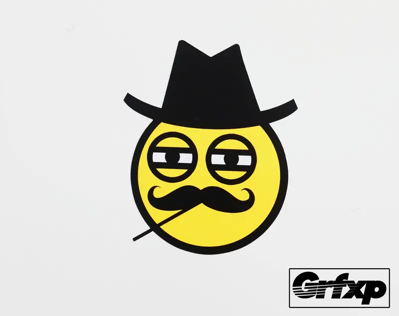Mr. Tophat & Monacle Emoticon Smiley Printed Sticker 1