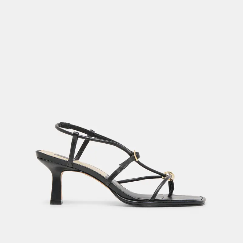 Mylee Wide Heels Black Leather 1