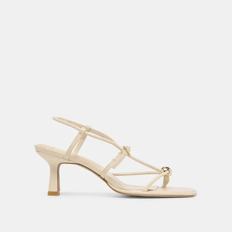 Mylee Wide Heels Creme Leather 1