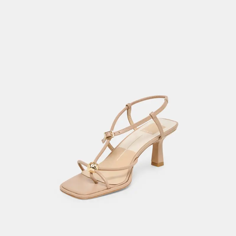 Mylee Wide Heels Light Tan Leather 4