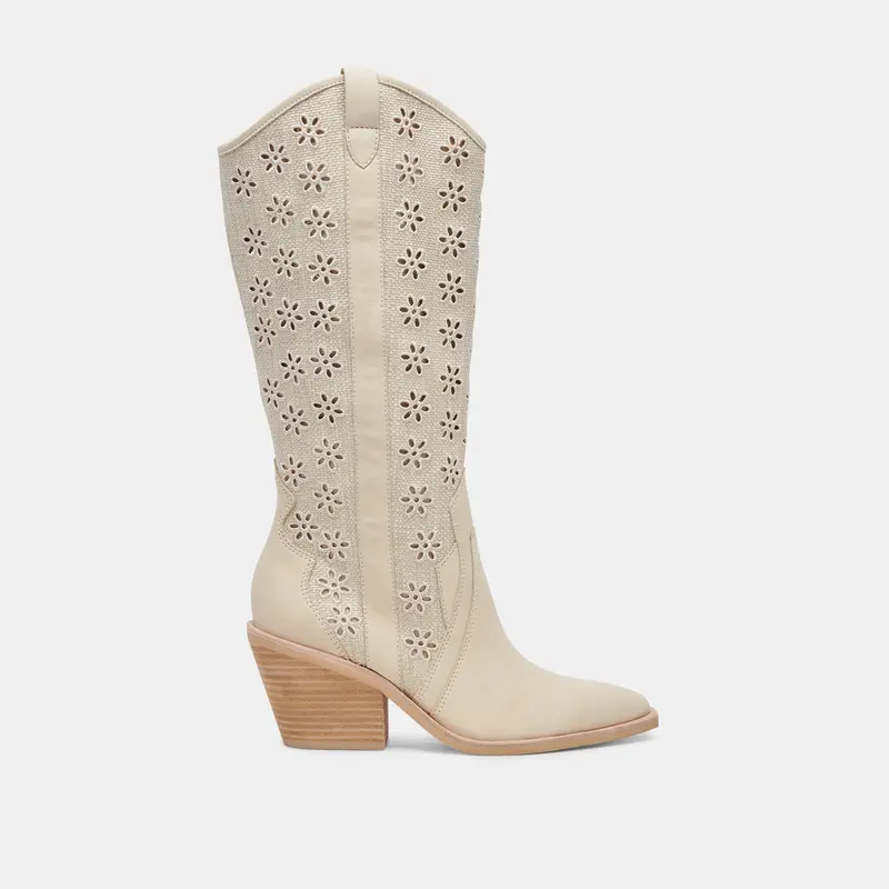 Navene Boots Oatmeal Floral Eyelet - Re:Vita 1