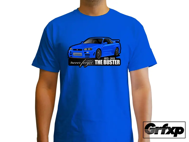 Never Forget The Buster, Skyline R34 T-Shirt 1