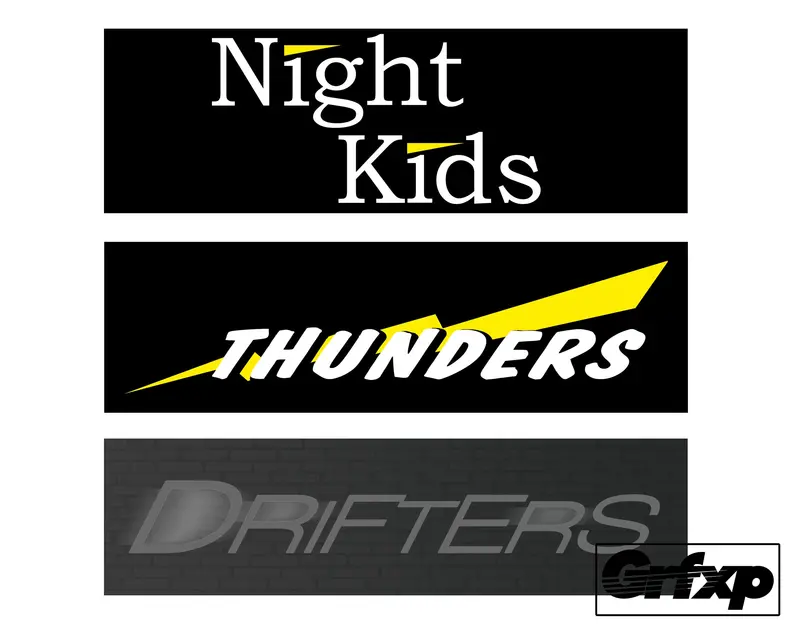 Night Kids, Thunders, Drifters Kill Mark (Initial D) Printed Stickers 1