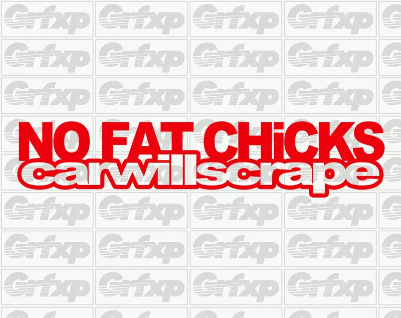 No Fat Chicks, Car Will Scrape Sticker 1