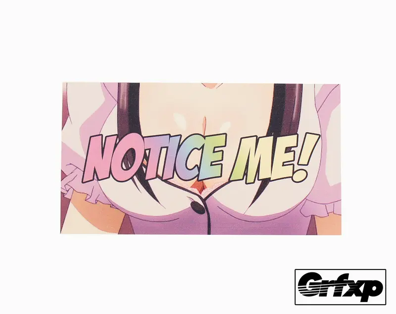 Notice Me! Anime Boobs Printed Sticker 1