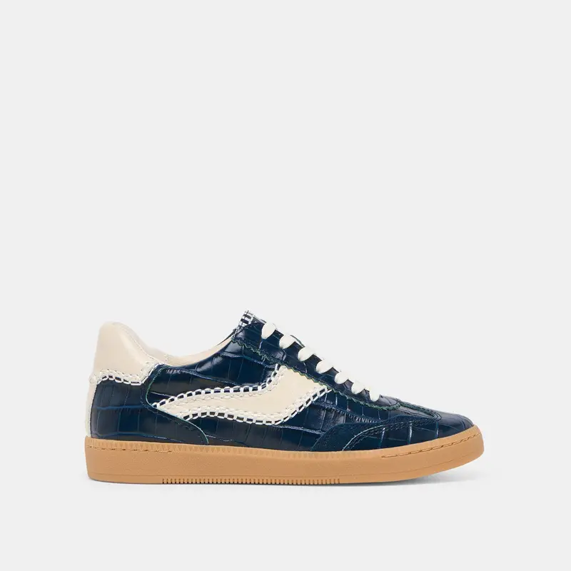 Notice Stitch Sneakers Ink Croco Embossed Leather 1
