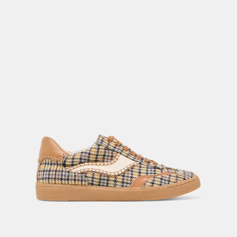 Notice Stitch Sneakers Yellow Plaid Tweed 1