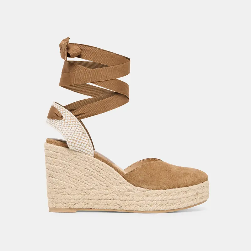 Noura Wedges Lt Brown Suede 1