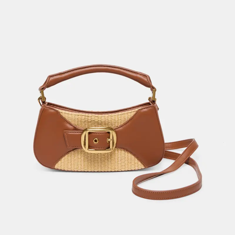 Nuala Raffia Handbag Saddle Stella 1