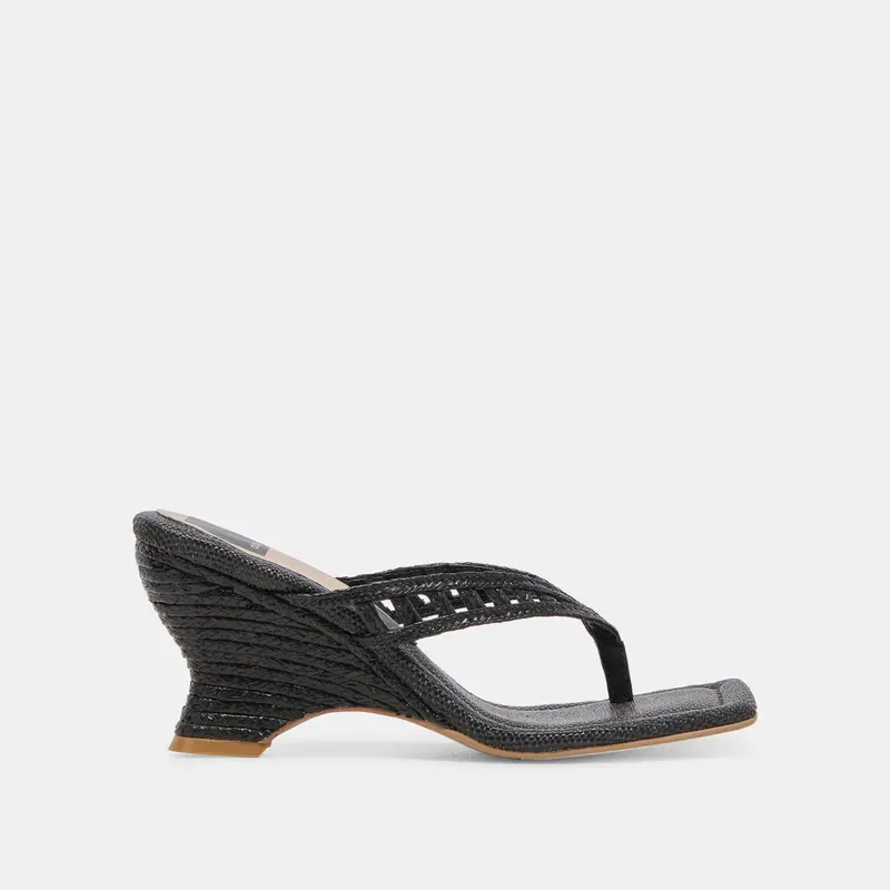 Nullah Wedges Onyx Raffia - Re:Vita 1