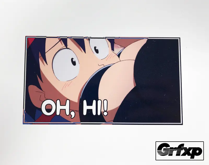 Oh, Hi! Anime Boobs Printed "Slap" Sticker 1