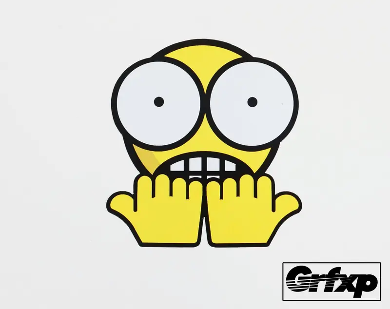 Oh Noes! Nail Biter Smiley Printed Sticker 1