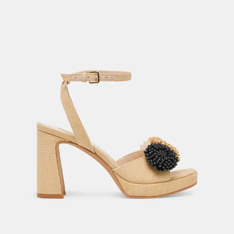Olivea Heels Black Natural Raffia 1