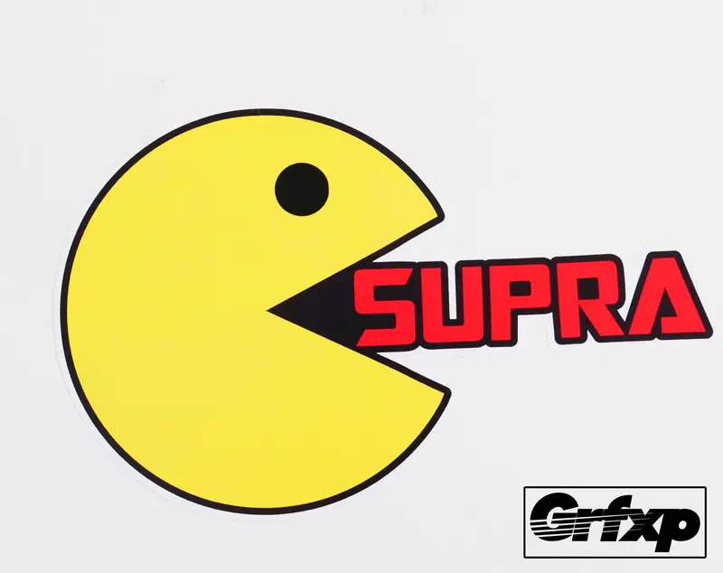 Pacman Eats Car Printed Sticker 1
