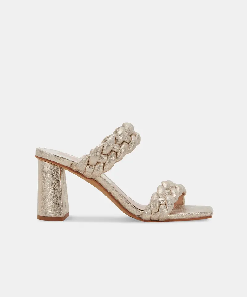 Paily Heels Light Gold Metallic Stella Suede - Re:Vita 2