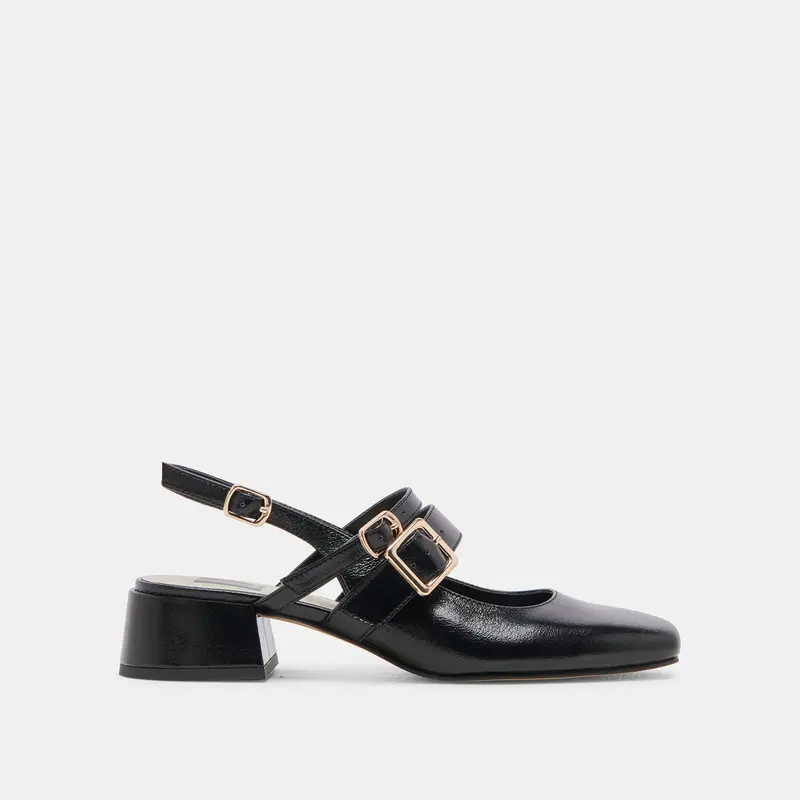Patzy Heels Midnight Crinkle Patent Leather 1