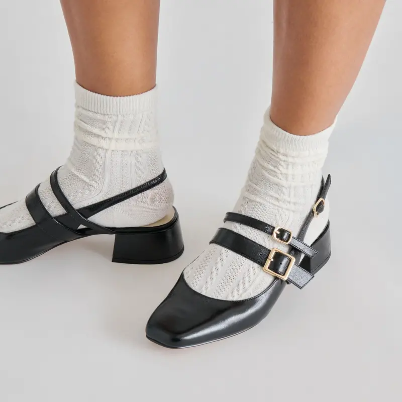 Patzy Heels Midnight Crinkle Patent Leather 6
