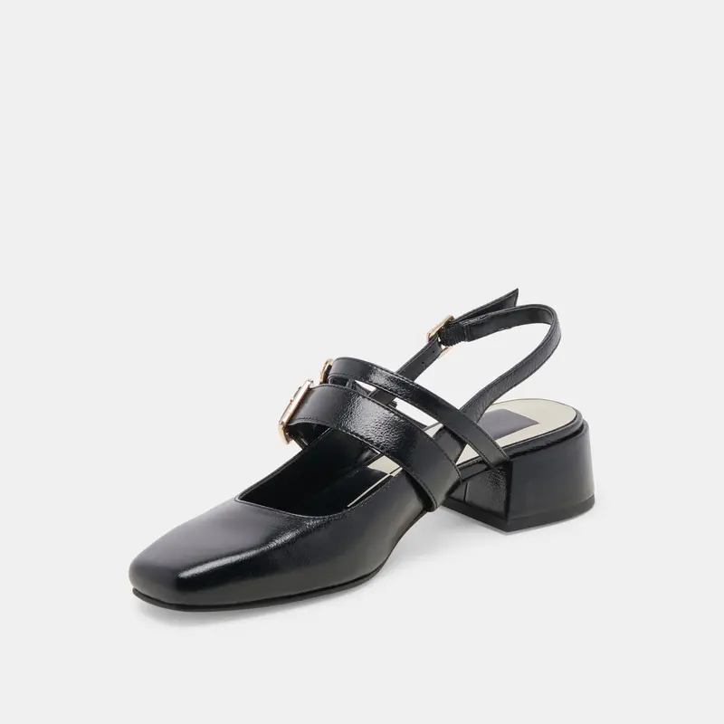 Patzy Heels Midnight Crinkle Patent Leather 7