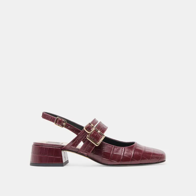 Patzy Heels Oxblood Embossed Leather 1