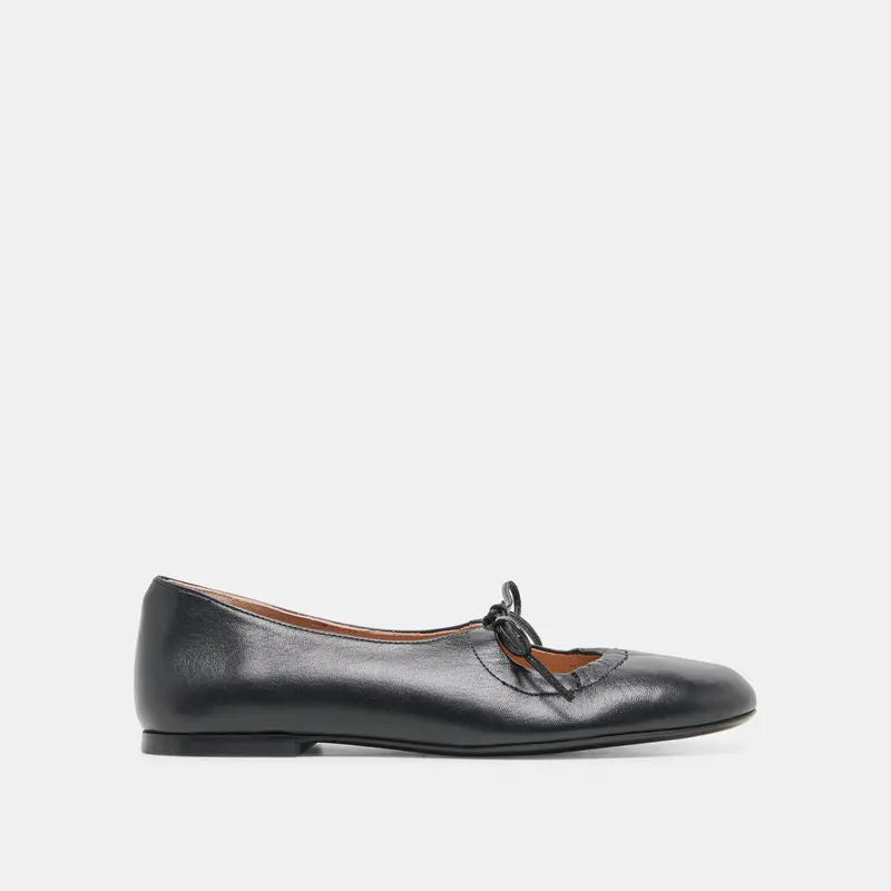 Pazey Ballet Flats Black Leather 1