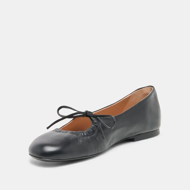 Pazey Ballet Flats Black Leather 4