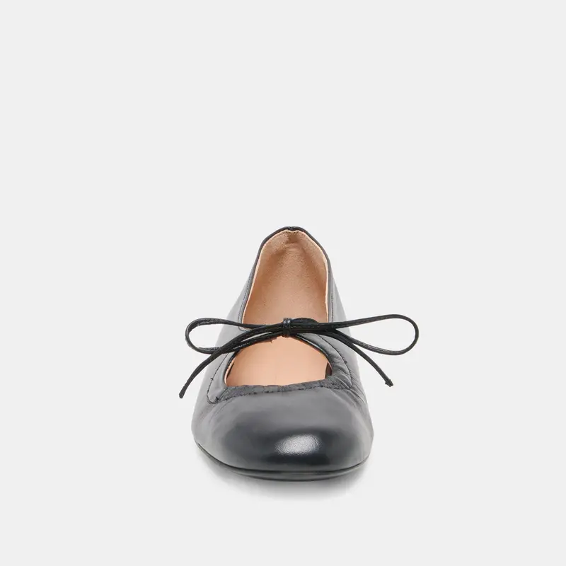 Pazey Ballet Flats Black Leather 6