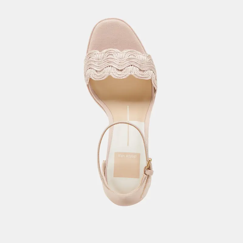Peltin Heels Light Pink Woven Raffia 10