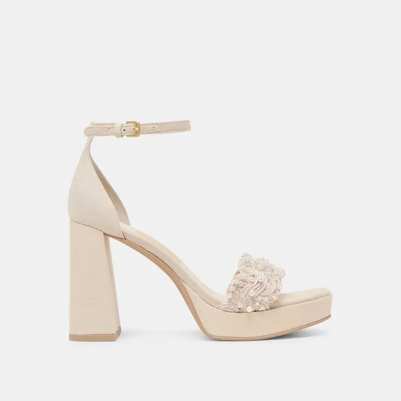 Peltin Pearl Heels Vanilla Woven Raffia 1