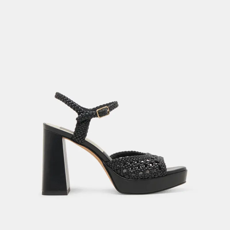 Peyten Heels Black Woven Stella 1