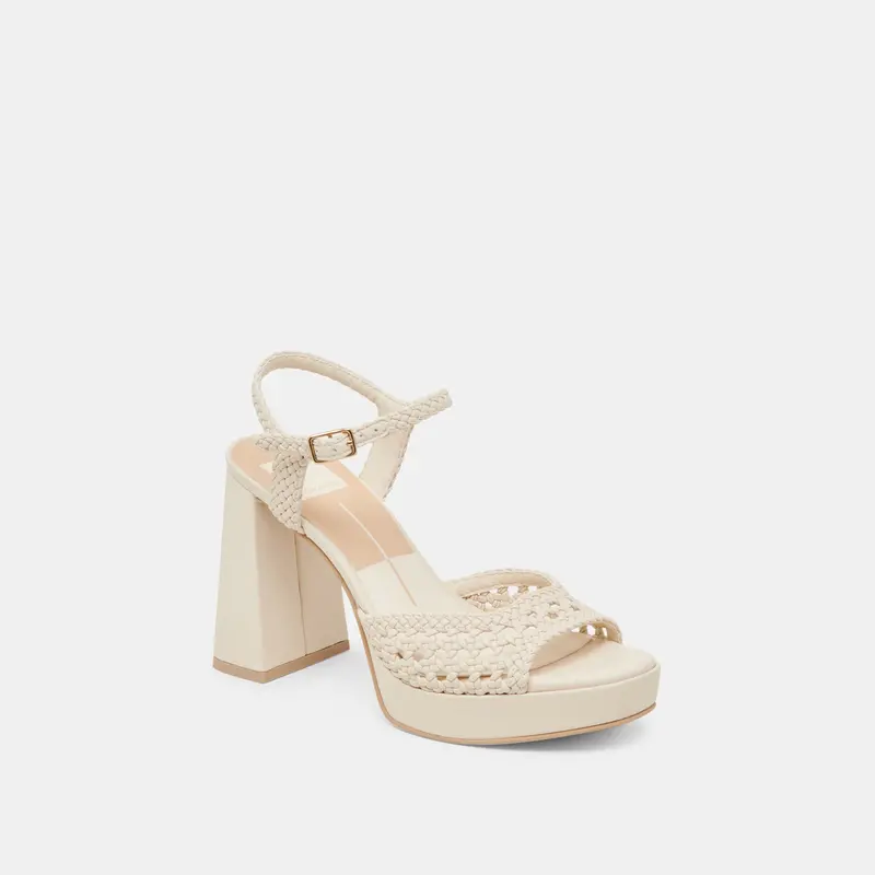 Peyten Wide Heels Creme Woven Stella 2