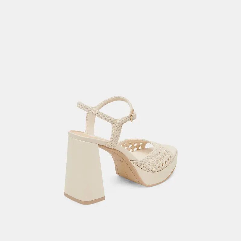 Peyten Wide Heels Creme Woven Stella 3