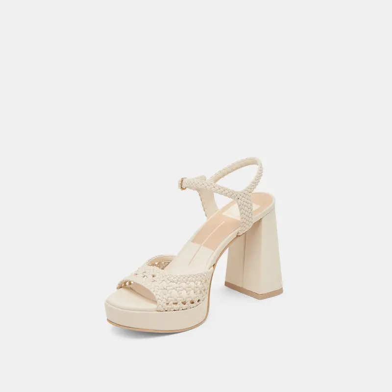 Peyten Wide Heels Creme Woven Stella 4