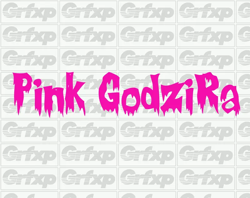 Pink Godzira Sticker 1